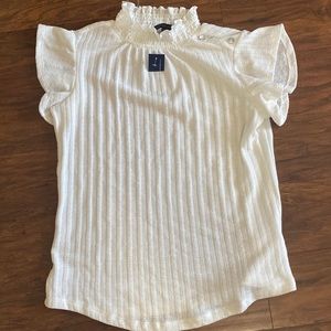 White ruffle sleeve top